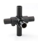 Buiskoppeling - T-Stuk zij-uitgang Zwart - 48,3mm