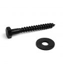 Zwarte Houtdraadbout M6x50 met ring - (8 st.)