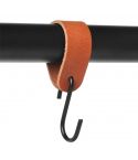 S-Haken mit Schlaufe | Cognac (leder)