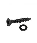 Zwarte schroef 4,5x30 met ring / 16 stuks