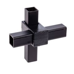 90° Kreuzstück - vierkant schwarz (25mm)