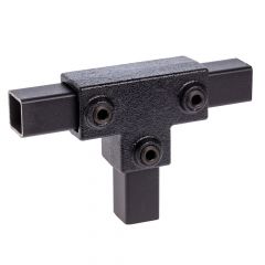 T-Stück, lang - vierkant schwarz 25mm