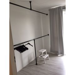 Kleiderständer Rouen | Schwarz 26,9 mm | Boden/Wand | DIY