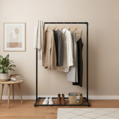 Kledingrek Pau | Zwart 26.9 mm | Staand | DIY