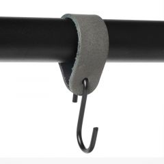 S-Haken mit Schlaufe | Vintage Grau (leder)